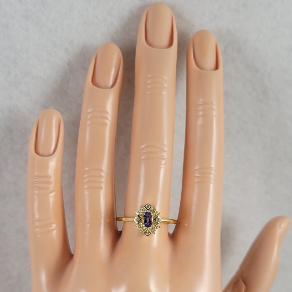 Antique Style 1/4ct Natural Tanzanite Ring - Picture 6 of 16